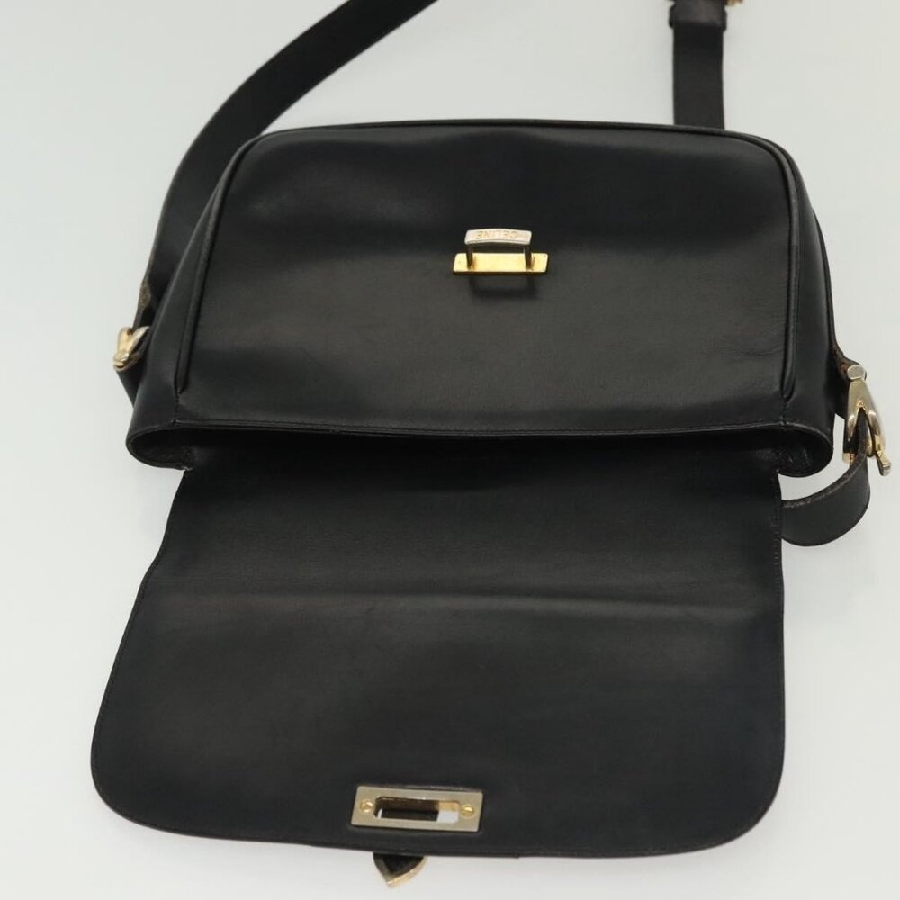 Authentic CELINE Shoulder Bag Leather Navy Gold - Picture 3 of 16